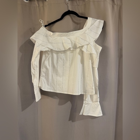 Zhang White Off-Shoulder Women's Top - Picture 3 of 10